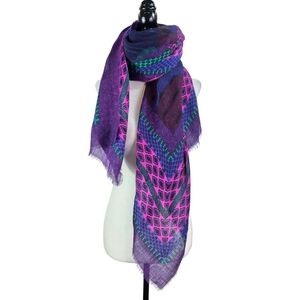Rodier Abstract print Knit unfinished hem Scarf